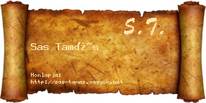 Sas Tamás névjegykártya